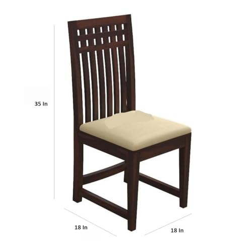 Image of AS Arts Wooden Dining Table Set of 4 with Cushioned Chairs | Sheesham Wood Four Seater Dining Table for Restaurant | Dining Room Set (Walnut Finish)