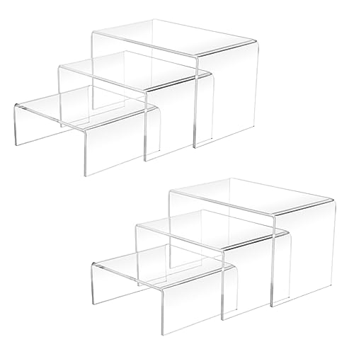 Cerpourt 2 Sets Acrylic Display Risers(4