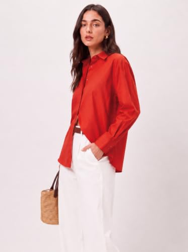 Image of FYLTR Women's Oversized Solid Shirt - 100% Cotton | Full Sleeve | Oversized Fit | Shirts for Women