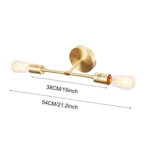 Aplique de pared largo dorado de latón cepillado para espejo de baño y pasillo 5