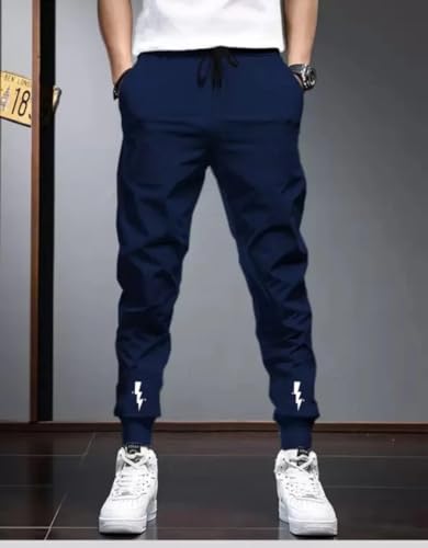 Image of Track Pants for Mens || Joggers for Mens || Men's Sports Regular Fit Polyester Track Pant with Two Side Zipper Pockets (L14 Arrow)