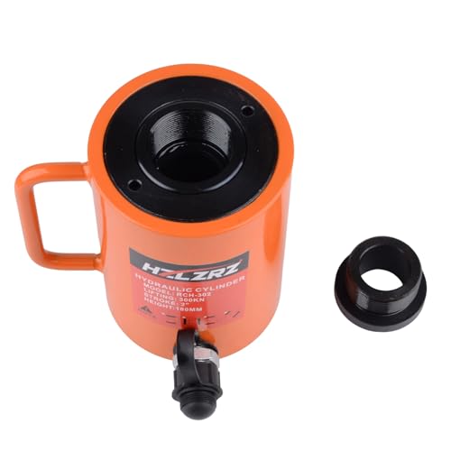 Image of HZLZRZ 20 Ton Hydraulic Cylinder Jack Porta Power Ram 2 inch Stroke, CP-700B Manual Hydraulic Hand Pump, Hollow Single Acting Lifting Cylinders for Machinery Shipbuilding
