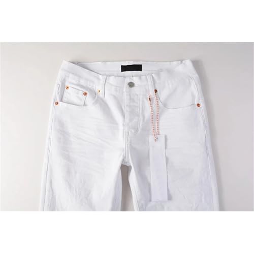 Men's Straight Leg Denim Pants Vintage Distressed Stretch Skinny Button Fly Ripped Jeans Pants3