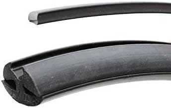 M M SEALS E009-10F EPDM Dense Rubber Window Locking Gasket Weather Stripping Window Seal, Tow-Piece Locking Action (Inline), Fits 3/16" Inch Glass and 3/32" Inch Panel Edge (10 Feet)
