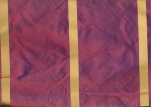 Taffetas de soie magenta au mètre avec rayures de satin