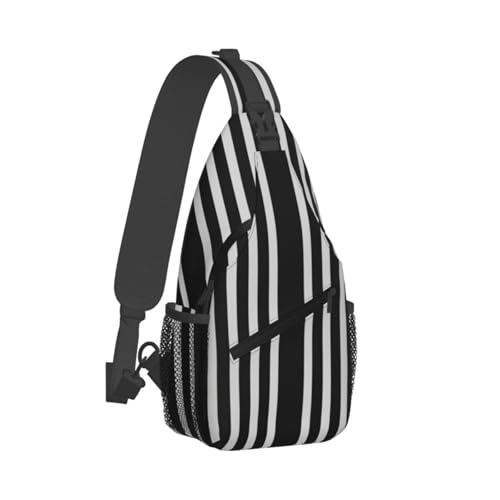 Bolso cruzado negro y blanco para pecho para hombres y mujeres miniatura 2