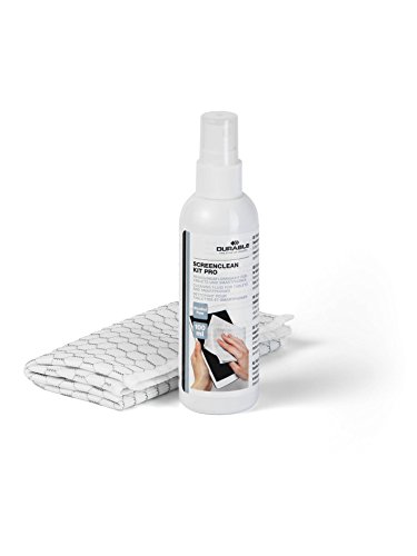Preisvergleich Produktbild Durable Screenclean Kit Pro Reinigungsset, Bildschirmreiniger für Tablets, Smartphones, Touchscreens, 1 Mikrofasertuch + 100 ml Reinigungsflüssigkeit, 584500