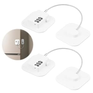 2 PCS White Password Fridge Lock, Square Digital Refrigerator Door Locks for Children Safety Kids Adults Security Window Lock with 3M Strong Adhesive for Drawer Fridge Freezer Cupboard Cabinets