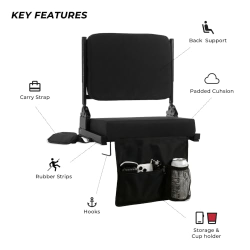 Image of SPORT BEATS Stadium Seats with Back Support Folding Chair for Bleachers