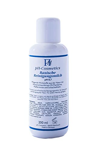 Basische Reinigungsmilch pH 8, 7, basische Milch zur Reinigung, Make-up-Entfernung, ph-Cosmetics, 200 ml Cover