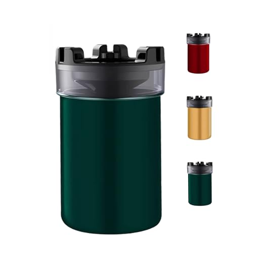 Image of Stainless Steel Ashtray with Water Tank - Quick Extinguishing, Windproof & Ash-Proof, Detachable & Easy to Clean Odor-Proof Design - for Indoor, Outdoor, Car, Office, and Home Use (Green)
