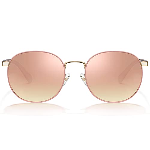 CARFIA Small Round Polarized Sunglasses for Women UV Protection CA1947