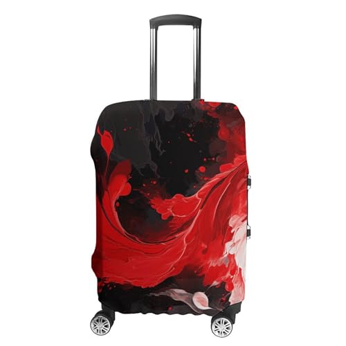 Red Black White Abstract Luggage Cover, Washable Elastic Suitcase Cover Protector Fit 18-32 Inch Luggage