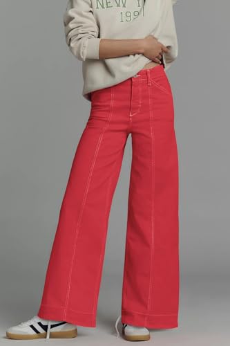 Allimy Womens High Waist Front Seamed High Rise Wide-Leg Jeans Straight Leg Loose Washed Long Full Length Jeans2