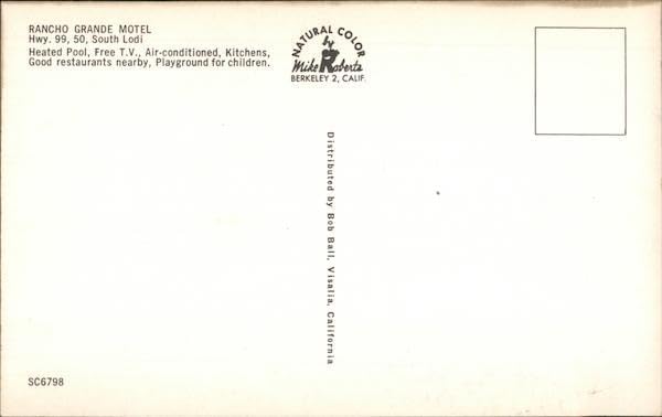 Miniatura 2 de Rancho Grande Motel, Hwy. 99, 50 Lodi, California CA Original Vintage Postcard