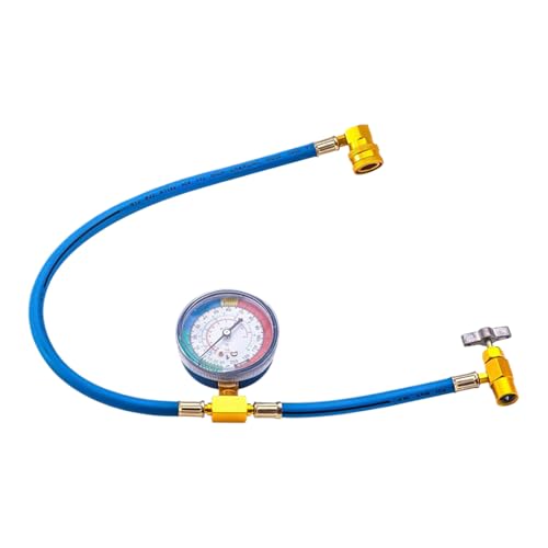 Quorvex Manguera De Recarga De Aire Acondicionado,Mangueras De Refrigeración - Con Manómetro Y Válvula Antirretorno Para Detección De Fugas En Reparación Automotriz Sistemas HVAC Comerciales