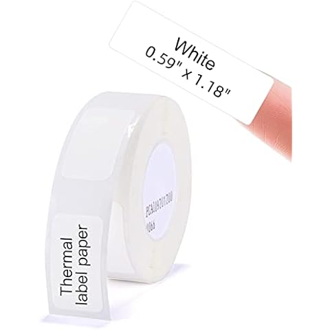 Label Maker Tape for NIIMBOT D11/D110/D101 Printer, 1 Roll (210Pcs in Total) D11 Thermal Sticker Labels Waterproof Anti-Oil Paper White 15 * 30mm (0.59 x 1.18 Inch) Cover