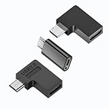 rgzhihuifz USB-C Type-C Female to Micro USB 2.0 5Pin Male Data Adapter 90 Degree Left & Right Angled Type,3 Pack