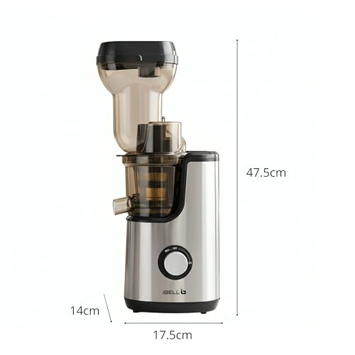 Image of iBELL Cold Press Juicer for Home, 300W Slow Juicer with Quiet Motor & High Juice Extraction, All-in-1 Fruit & Vegetable Juicer, Easy to Clean, Compact Design, 10-Year Warranty