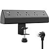 Desk Clamp Power Strip,Desktop Mount Surge Protector,40W Fast Charging Station,2 PD 20W USB C Ports,3 Outlets,6FT Flat Plug for Home,Office,Fit 1.6″ Tabletop Edge
