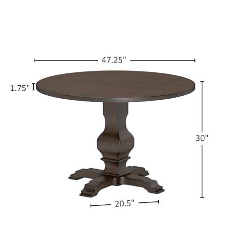 Image of Roundhill Furniture Havre Pedestal Base Round Dining Table, Espresso