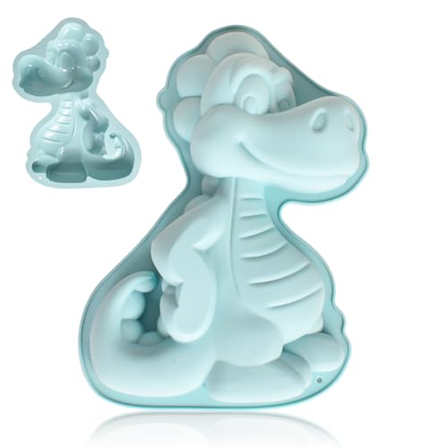 Moule à Gâteau Dinosaure en Silicone Anti-Adhésif - Outil de Pâtisserie Animale Rigolo pour Enfants et Pâte à Modéliser