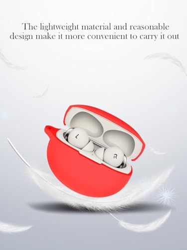 Image of Reiox Soft Silicone Protactive Case Cover Compitable for Oneplus Nord Buds 3 | 3 Pro (Red)