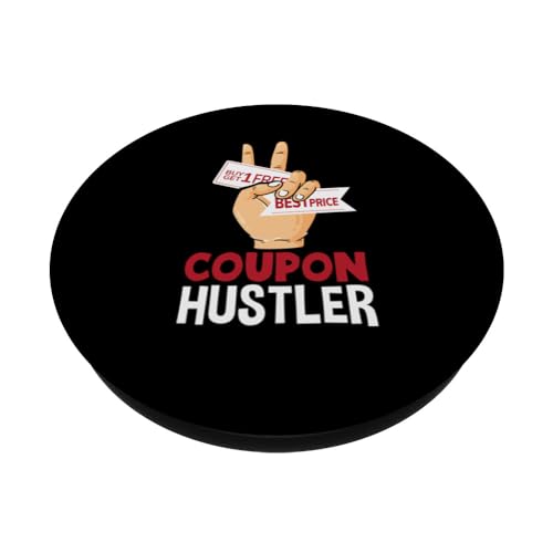Coupon Hustler Couponing Funny Coupon Coupener PopSockets Swappable PopGrip, Black - Image 2