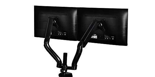 Gelid Solutions FlexMount monitorhouder, gasveer, monitorhouder, tafelhouder met 2 armen voor 2 monitoren, 2 ingebouwde USB-hub, draagvermogen: 8 kg per arm, VESA 100/75