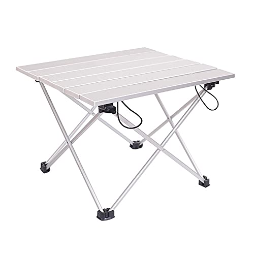 Table de camping pliante et portable argentée en aluminium stable - 2