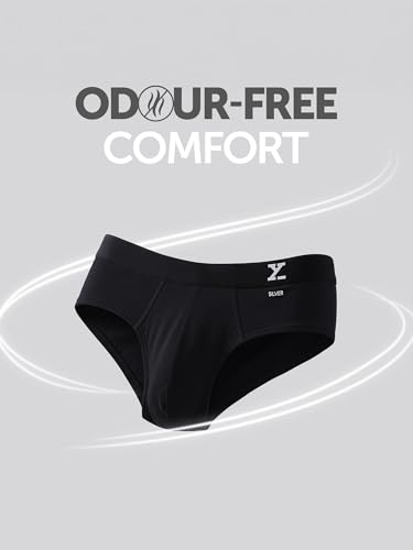 Image of XYXX Men's Aero 100% Super Combed Cotton Regular Fit Solid Anti Bacterial Briefs with No Marks Waistband (Pack of 3)
