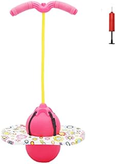 BoterLun Pogo Jumper Board with Handle and Ball Pump an air Pump ,Pogo Stick Pogo Jumper Bounce Jump Trick Board Balance Board for Kids and Adults (Pink)