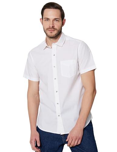 Image of Symbol Premium Men's Cotton Poplin Casual Shirt - Regular Fit | Half Sleeve | Pure Cotton (Available in Plus Sizes)