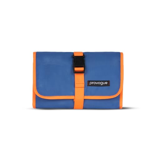 Image of Provogue Trifold Toiletry Kit for Men and Women, Polyester Cosmetic kit, Travel Organiser Pouch with Foldable Design and Buckle Closure, Travel Accessory for Men and Women, Electric Blue