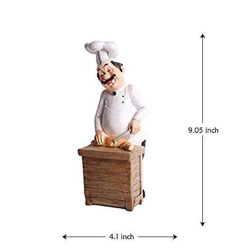 Estatua Decorativa Chef Cortando Pan Resina 3D miniatura 3