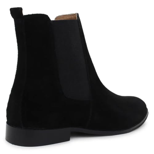 Image of LOZANO Suede Leather Chelsea Boots for Men | High Ankle Boots, Soft Cushioned Insole, Slip-Resistance, Arch Support & Shock Absorption