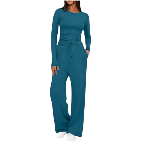 Tuta Donna Casual Elegante 2 Pezzi Top a Maniche Lunghe