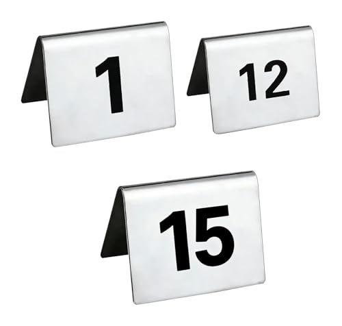 Cartes de numéro table double face acier inoxydable durable