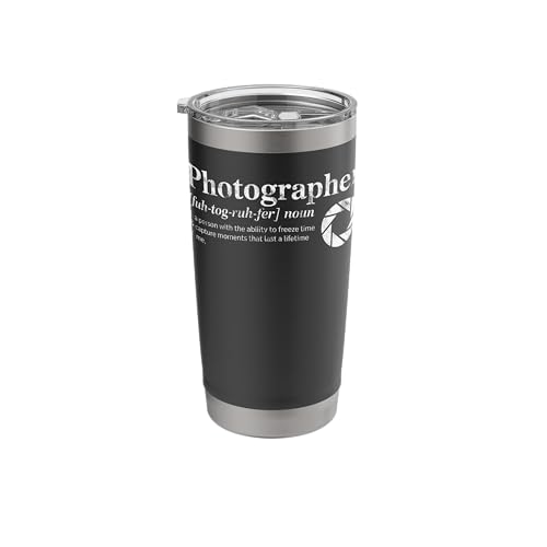Vintage Photographer Definition Photography Photo Camera Stainless Steel Insulated Tumbler