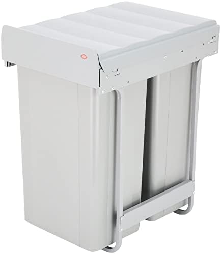 Wesco Bio-Double 40 DT-32 Built-in Waste Bin 338 x 585 x 485 mm 2 x 32 litres Aluminium Grey, Alloy Steel Plastic, Gray, Korpusbreite (mm): 400