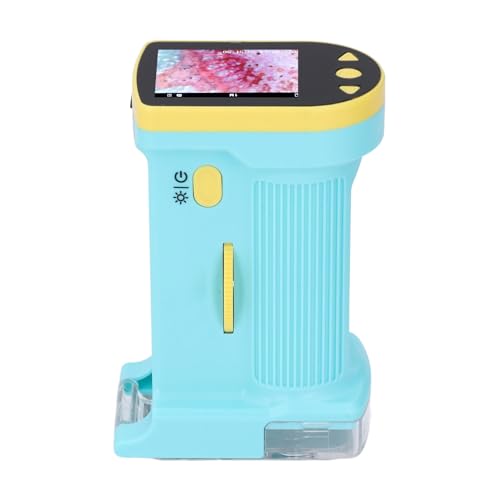 Image of Little Scientist Microscope, Handheld Pocket Miniscope with LED Light, Portable Mini Microscope for Educational Science, 32GB SD Card Included, Blue