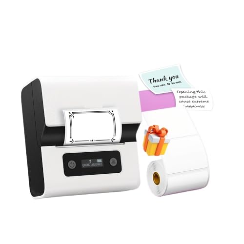 JOJIDE Impresora de Mano, Impresora de Etiquetas portátil M221, Impresora térmica portátil con Bluetooth, código de Barras, código QR, Pegatinas(Bianco)
