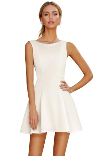 Short A-line Satin Homecoming Dresses Scoop Neck Prom Party Dress with Bow Mini Length