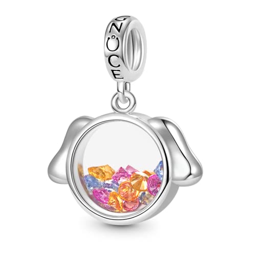 Image of GNOCE Pet Dog Bowl Bead Charm For Women, S925 Sterling Silver Bead Charm NecklaceBracelet for Her, Jewelry Gift
