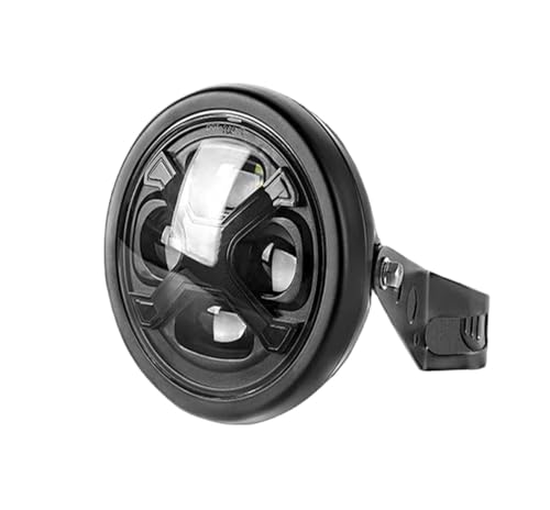 Faros Faro LED Redondo 5,75 Pulgadas con Luz Diurna Blanca Hi/Lo, Compatible con Tubo Horquilla 32-40 Mm, Compatible con para para Sportster Faro Led Motocicleta