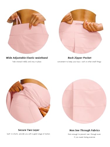 Image of MEIVSO Women's Pleated Workout Tennis Skirts with Pockets Activewear Sports Skort Built-in Shorts