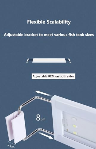 Image of AquaNaturePlanted Aqaurium LED Light Slim Light with Stable Extendable Brackets for Freshwater and Saltwater Aquarium (80cm)