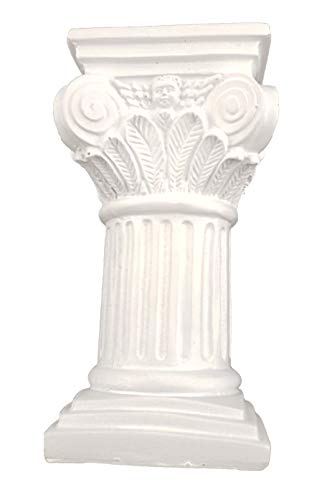 NST 1 pc of Polyresin Pillar White Pedestal/Pillar Stand - 6.5 inches Tall