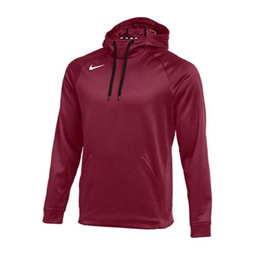 Nike Men’s Therma Pullover Hoodie (Cardinal/White, Medium)