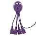 USB Hub 2.0 4-port For Mac and PC. True USB 2.0 Speed. 4-Legged Octopus (TM). Very Cute Octopus Design. (Purple)